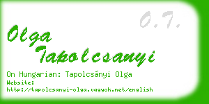 olga tapolcsanyi business card